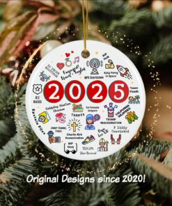 2025 Christmas Ornament, 2025 Year in Review Ornament, Major Notable Events Ornament, Funny Cute Year to Remember Commemorative Ornament