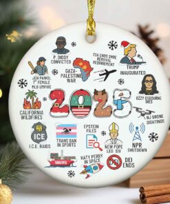 2025 Year in Review Christmas Ornament: Porcelain Keepsake Gift