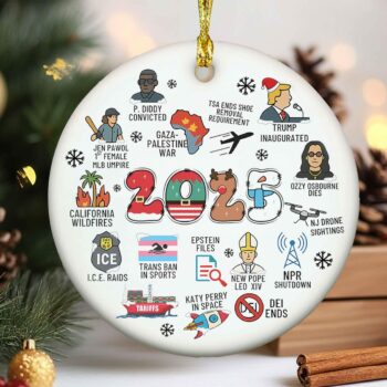 2025 Year in Review Christmas Ornament: Porcelain Keepsake Gift