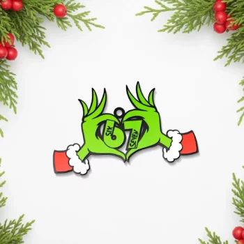 Funny Meme Style Christmas Tree Accessory, Green Hands Holiday Decoration