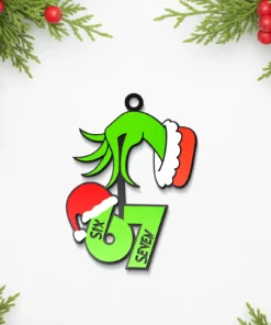 Modern Style Green Monster Hand Christmas Hanging Decor, Special Number Design