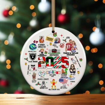 Notable Events 2025 Christmas Ornament PNG, Major Events Commemorative Png