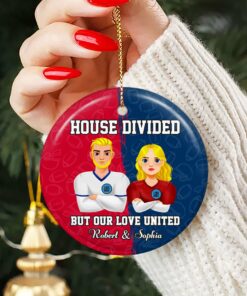 Personalized Christmas Gifts For Couple Ceramic Ornament American Football Couple