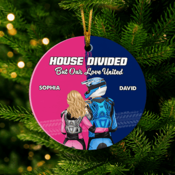 Personalized Gifts For Motocross Couple Christmas Ornament