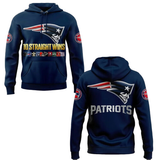 Pats Merch 2025 Patriots TEN Wins In A Row For The Pats Hoodie – Curvy Glams