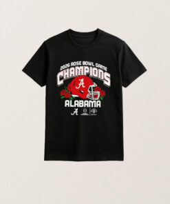 Alabama Crimson Tide 2026 Cfp Rose Bowl Champions Helmet T-Shirt