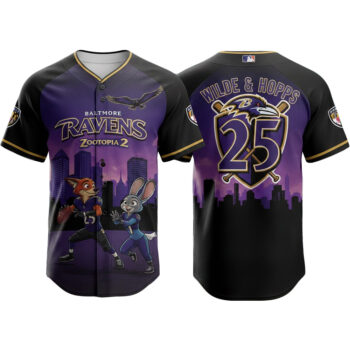 Baltimore Ravens Zootopia 2 Wilde Hopps Baseball Jersey 2025