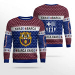 Barcelona Soccer Team Ugly Christmas Sweater 2025