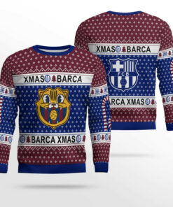 Barcelona Soccer Team Ugly Christmas Sweater 2025