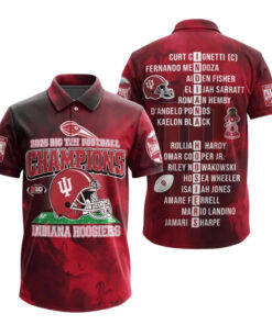 Big Ten Football Champions Indiana Hoodiers Polo Shirt 2025