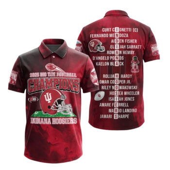 Big Ten Football Champions Indiana Hoodiers Polo Shirt 2025