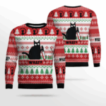 Black Cat What Ugly Christmas Sweater