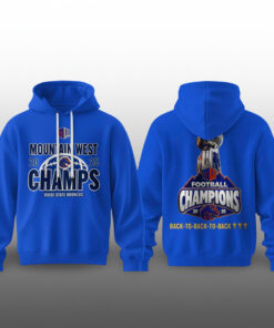 Boise State Broncos Mountain West Champs 2025 Back To Back Hoodie