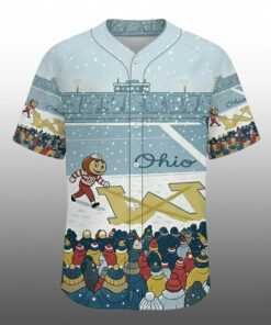 Brutus Buckeye Ohio Snow Michigan Baseball Jersey