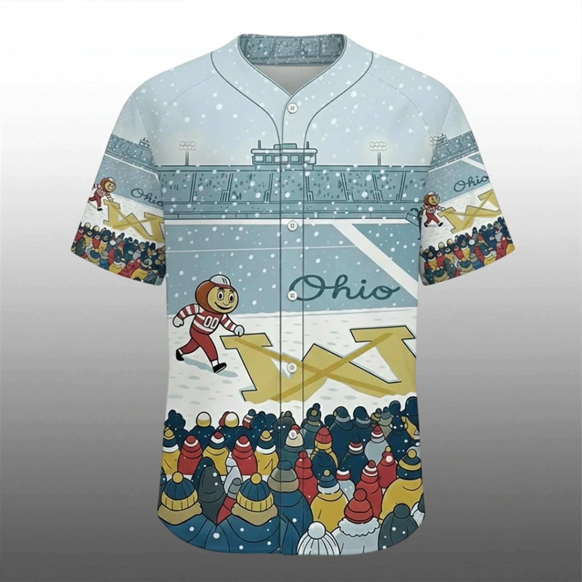 Brutus Buckeye Ohio Snow Michigan Baseball Jersey Brutus Buckeye Ohio Snow Michigan Baseball Jersey