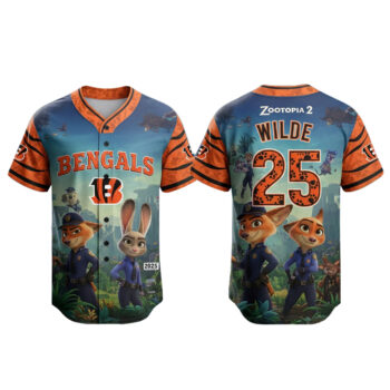 Cincinnati Bengals x Zootopia 2 Wilde Hopps Baseball Jersey 2025