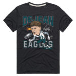 Cooper DeJean Charcoal Philadelphia Eagles Caricature Player Graphic T-Shirt