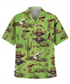 Cowboy Skull Cactus Hawaiian Shirt
