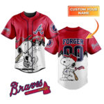 Custom Name Atlanta Braves Snoopy Homerun Peanuts Baseball Jersey