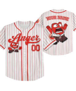 Custom Name Inside Out Anger Simple Baseball Jersey