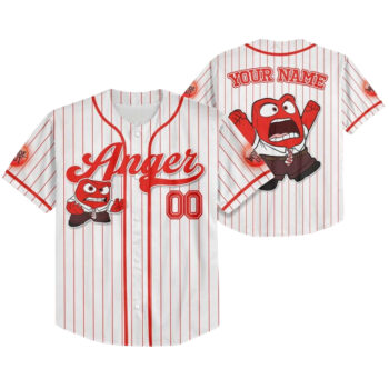 Custom Name Inside Out Anger Simple Baseball Jersey