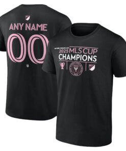 Custom Name and Number Inter Miami CF 2025 Major League Soccer Cup Champions T-Shirt