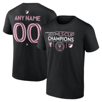 Custom Name and Number Inter Miami CF 2025 Major League Soccer Cup Champions T-Shirt