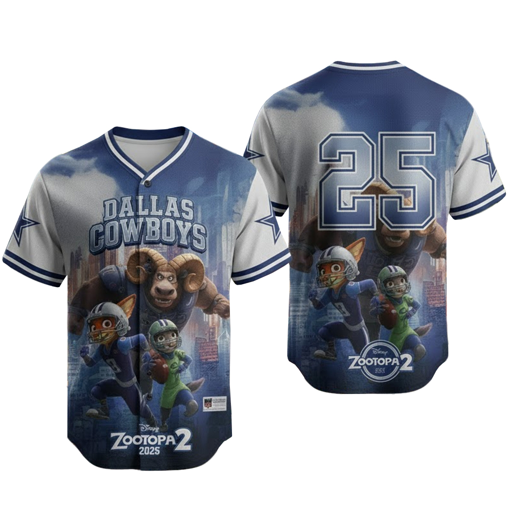 Dallas Cowboys x Zootopia 2 Wilde Hopps Baseball Jersey 2025 Dallas Cowboys x Zootopia 2 Wilde Hopps Baseball Jersey 2025