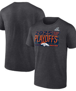 Denver Broncos Heather Charcoal 2025 Football Playoffs T-Shirt