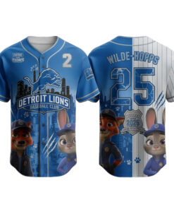 Detroit Lions x Zootopia 2 Wilde Hopps Baseball Jersey 2025