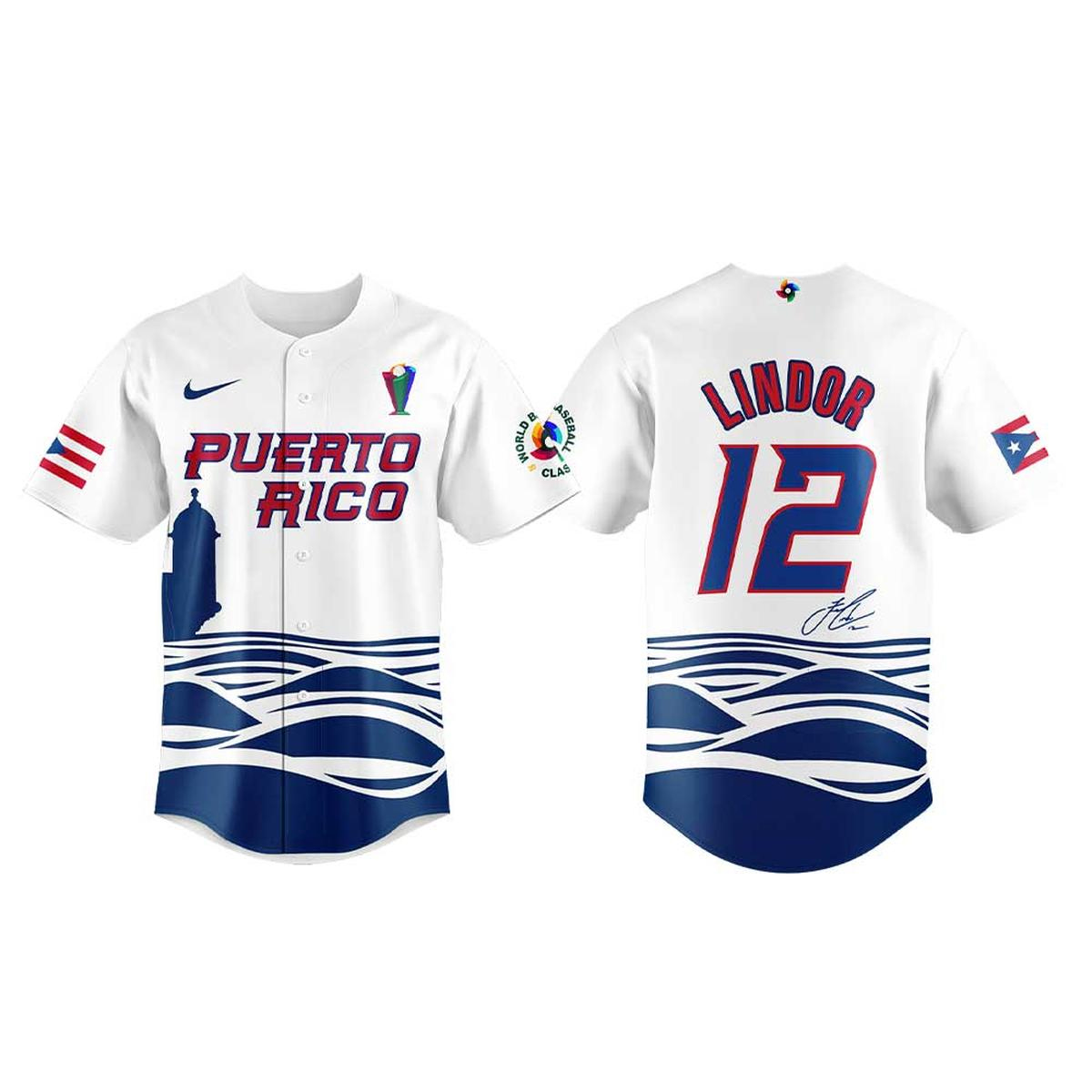 Francisco Lindor Puerto Rico 2026 New York Mets Personalized Baseball Jersey Francisco Lindor Puerto Rico 2026 New York Mets Personalized Baseball Jersey