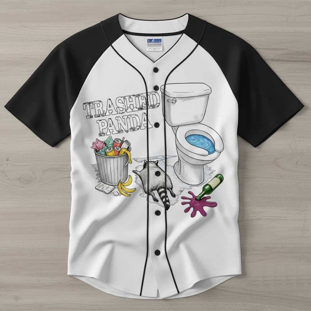 Funny Drunk Raccoon Trashed Panda 2025 Baseball Jersey Funny Drunk Raccoon Trashed Panda 2025 Baseball Jersey