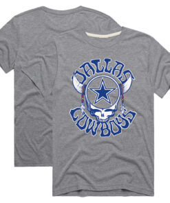 Gray Dallas Cowboys Football League Grateful Dead T-Shirt