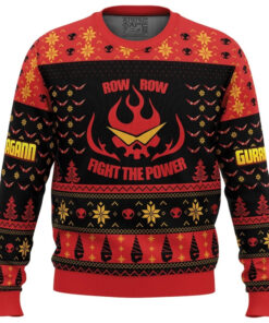 Gurren Lagann Fight The Power Ugly Christmas Sweater 2025