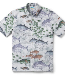 Hanauma Bay Light Grey Hawaiian Shirt