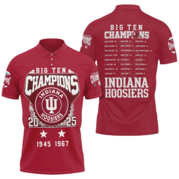 Hoosiers Big Ten Conference Champions 2025 Polo Shirt