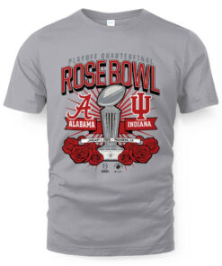 Indiana Hoosiers & Alabama Crimson Tide 2025 CFP Rose Bowl Matchup T-Shirt