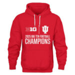 Indiana Hoosiers Crimson 2025 Big Ten Football Champions Score T-Shirt