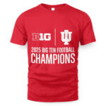 Indiana Hoosiers Crimson 2025 Big Ten Football Champions Score T-Shirt