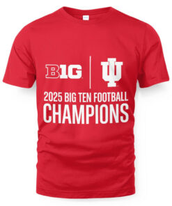 Indiana Hoosiers Crimson 2025 Big Ten Football Champions Score T-Shirt