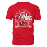 Indiana Hoosiers Crimson 2025 Big Ten Football Champions Score T-Shirt