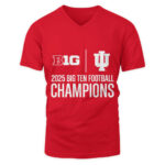 Indiana Hoosiers Crimson 2025 Big Ten Football Champions Score T-Shirt