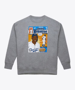 Jackie Robinson Brooklyn Dodgers Gray Cooperstown Sweatshirt