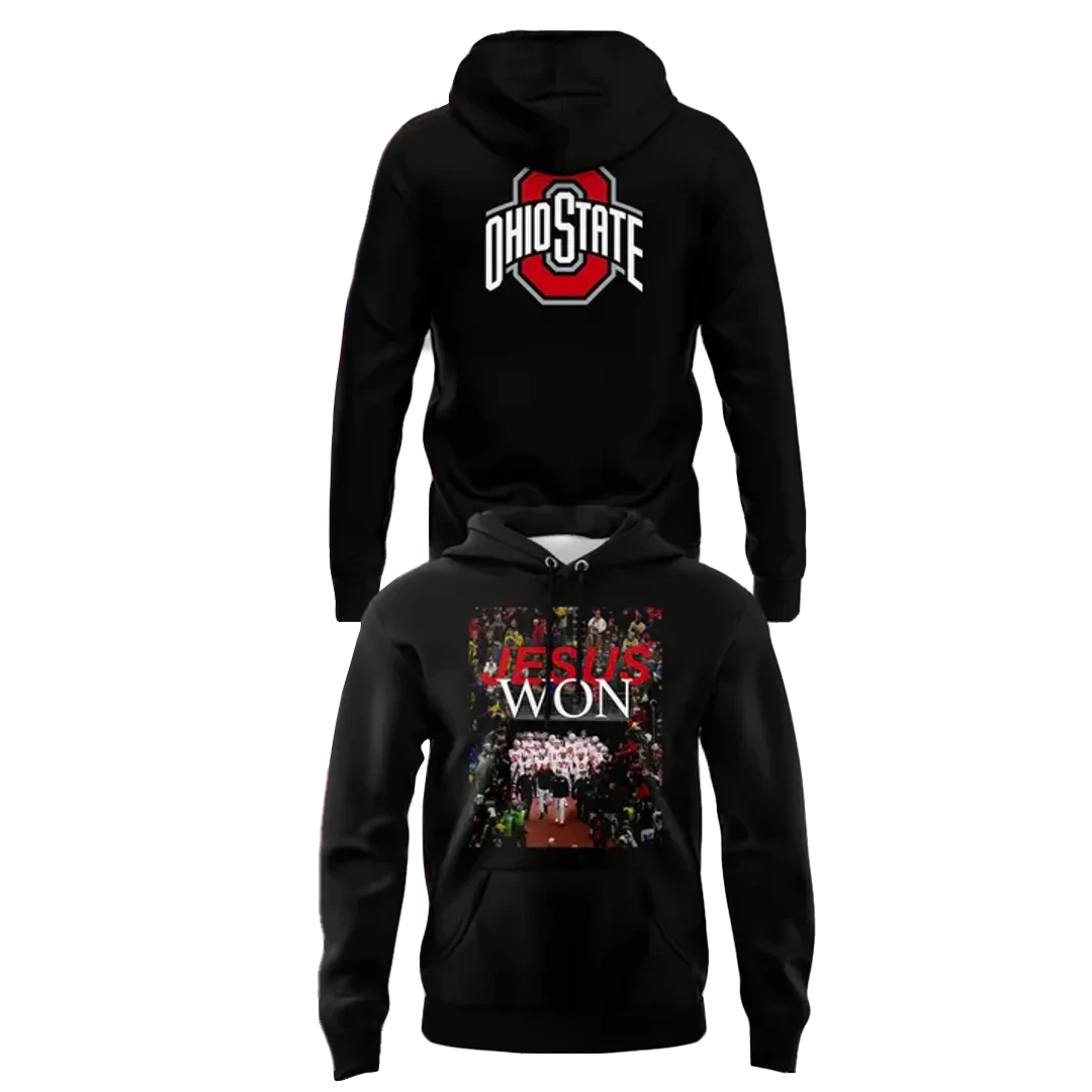 Jesus Won Ohio State Football Graphic Hoodie Jesus Won Ohio State Football Graphic Hoodie