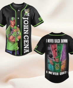 John Cena I Never Back Down I Never Quit Custom Name and Number Baseball Jersey