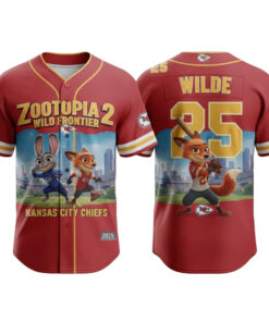 Kansas City Chiefs x Zootopia 2 Wilde Hopps Baseball Jersey 2025