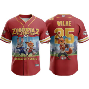 Kansas City Chiefs x Zootopia 2 Wilde Hopps Baseball Jersey 2025