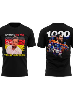Leon Draisaitl Edmonton Oilers 1000 Career Hockey League Points T-Shirt