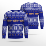 Limited Edition McDonald’s McRib Winter 2024 Ugly Christmas Sweater Blue