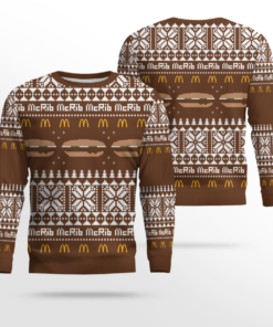 Limited Edition McDonald's McRib Winter 2024 Ugly Christmas Sweater Brown